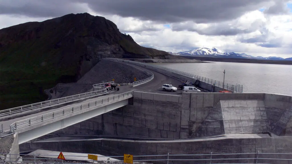 Kárahnjúkavirkjun dam in East Iceland, Icelandic Highlands