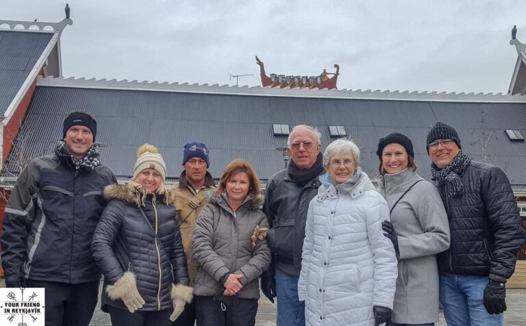 A lovely family with us on a private Reykjavik walking tour