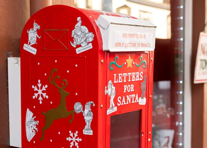 a box for letters for Santa - make a wish on our christmas walking tour