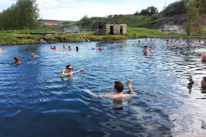 Soaking in the Secret Lagoon