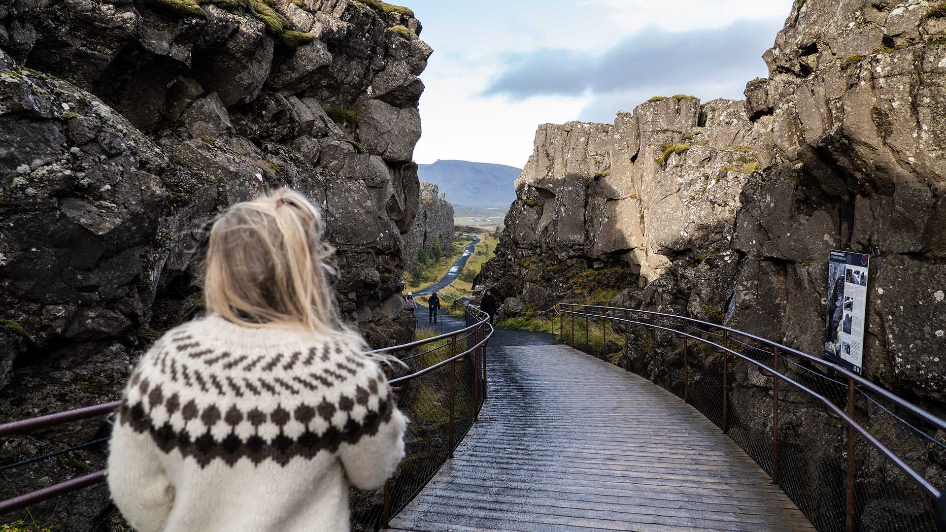 Thingvellir National Park with tectonic plates is a part of the Golden Circle
