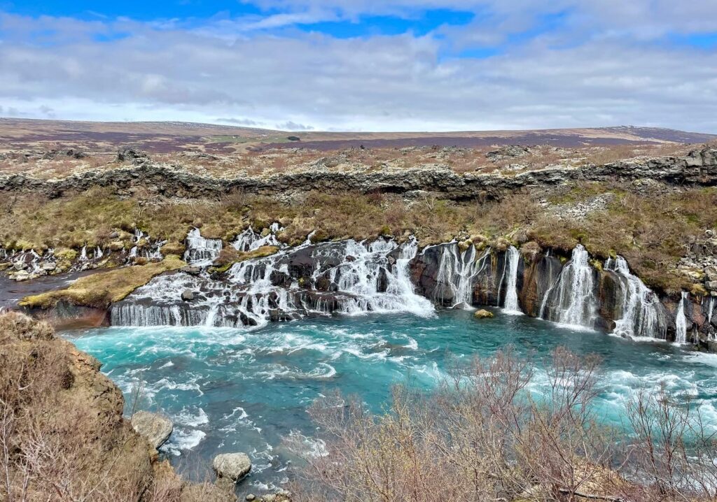 Hraunfossar or the lava fields waterfall is one of the most beautiful waterfalls in Iceland
