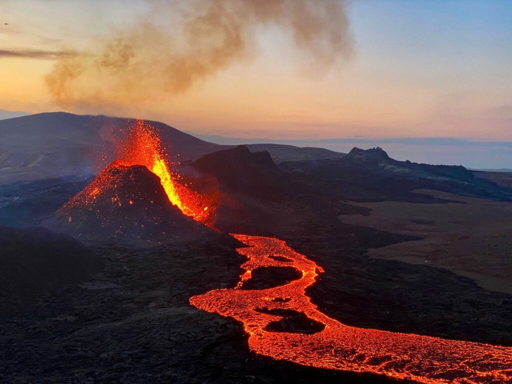 Iceland erupting volcano