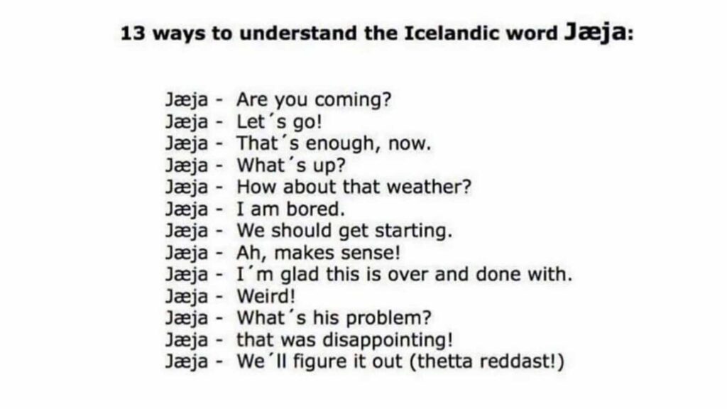 learn Icelandic, jæja