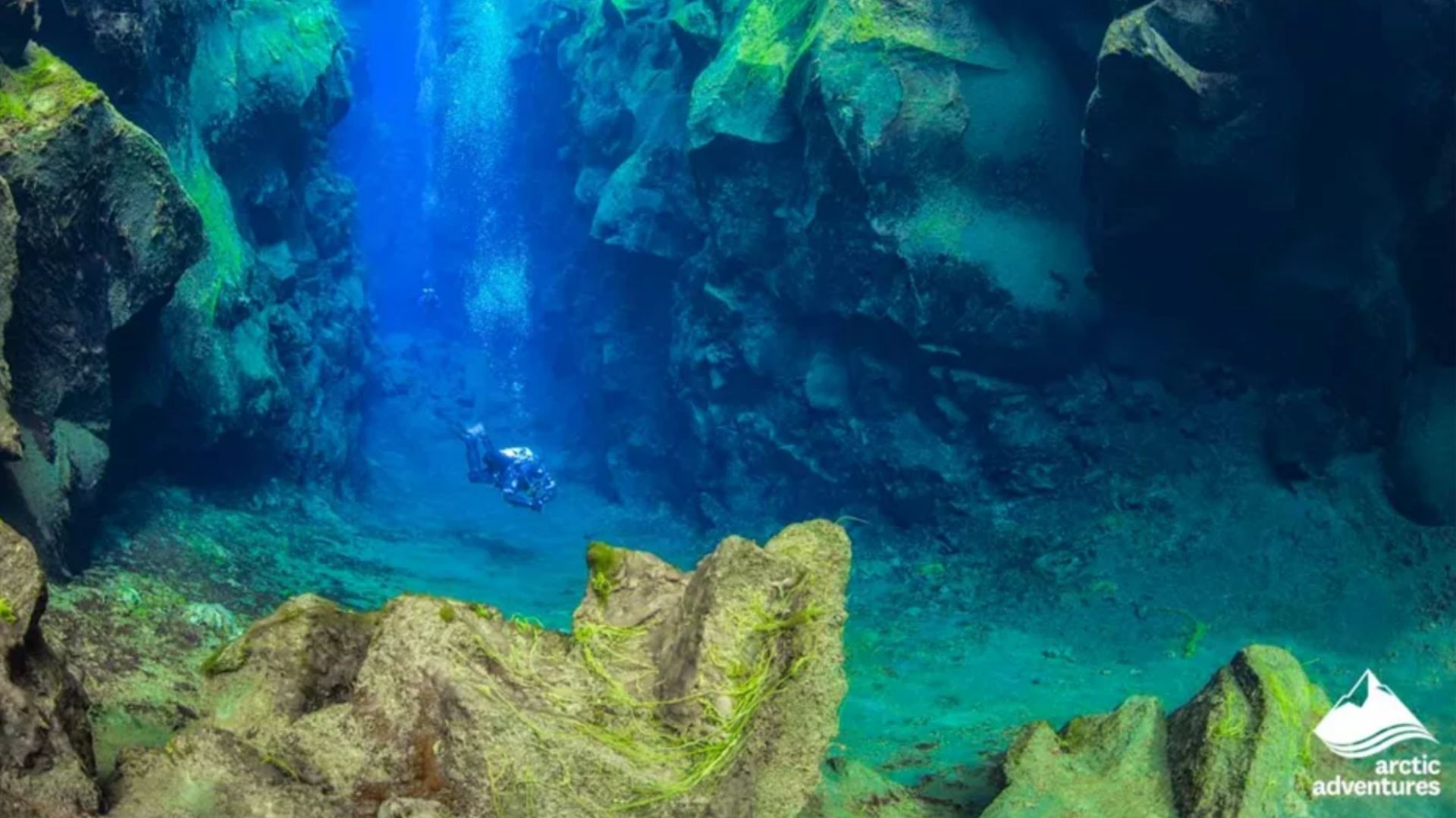 Diving in Silfra is a great activity to do in the Thingvellir National Park in the Golden Circle in Iceland