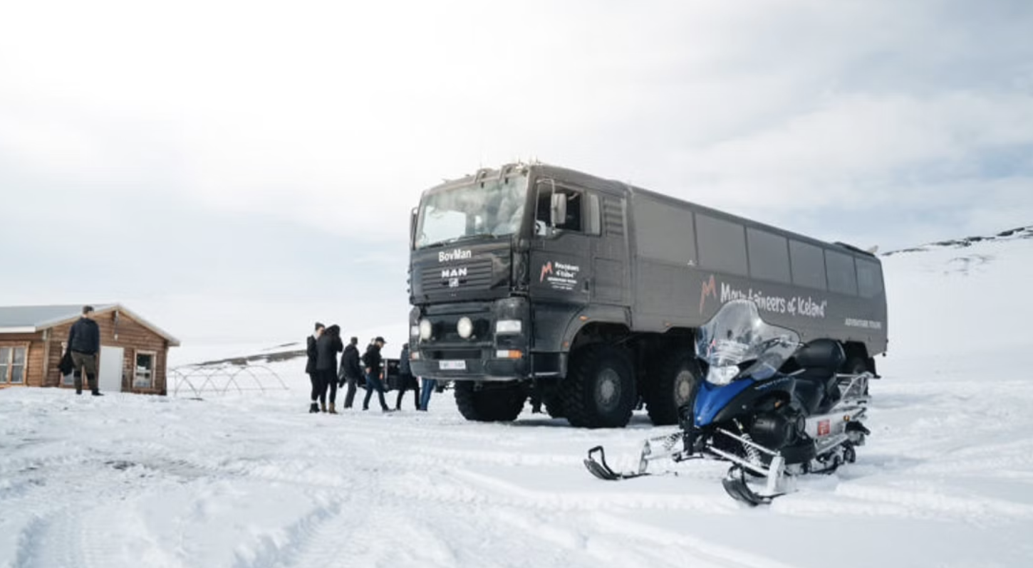 Super truck on the glacier in Iceland
