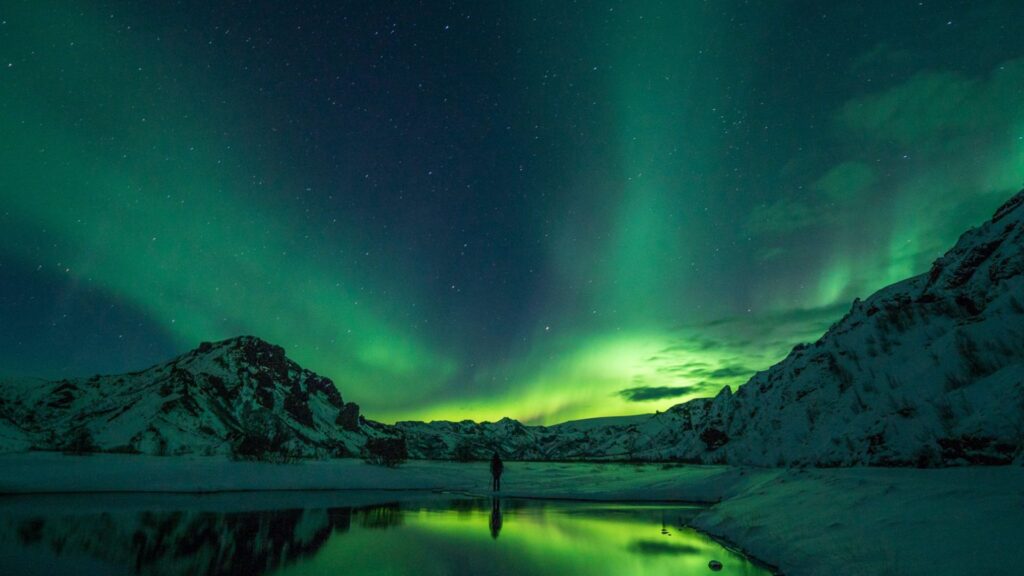 The Northern Lights in Iceland during winter