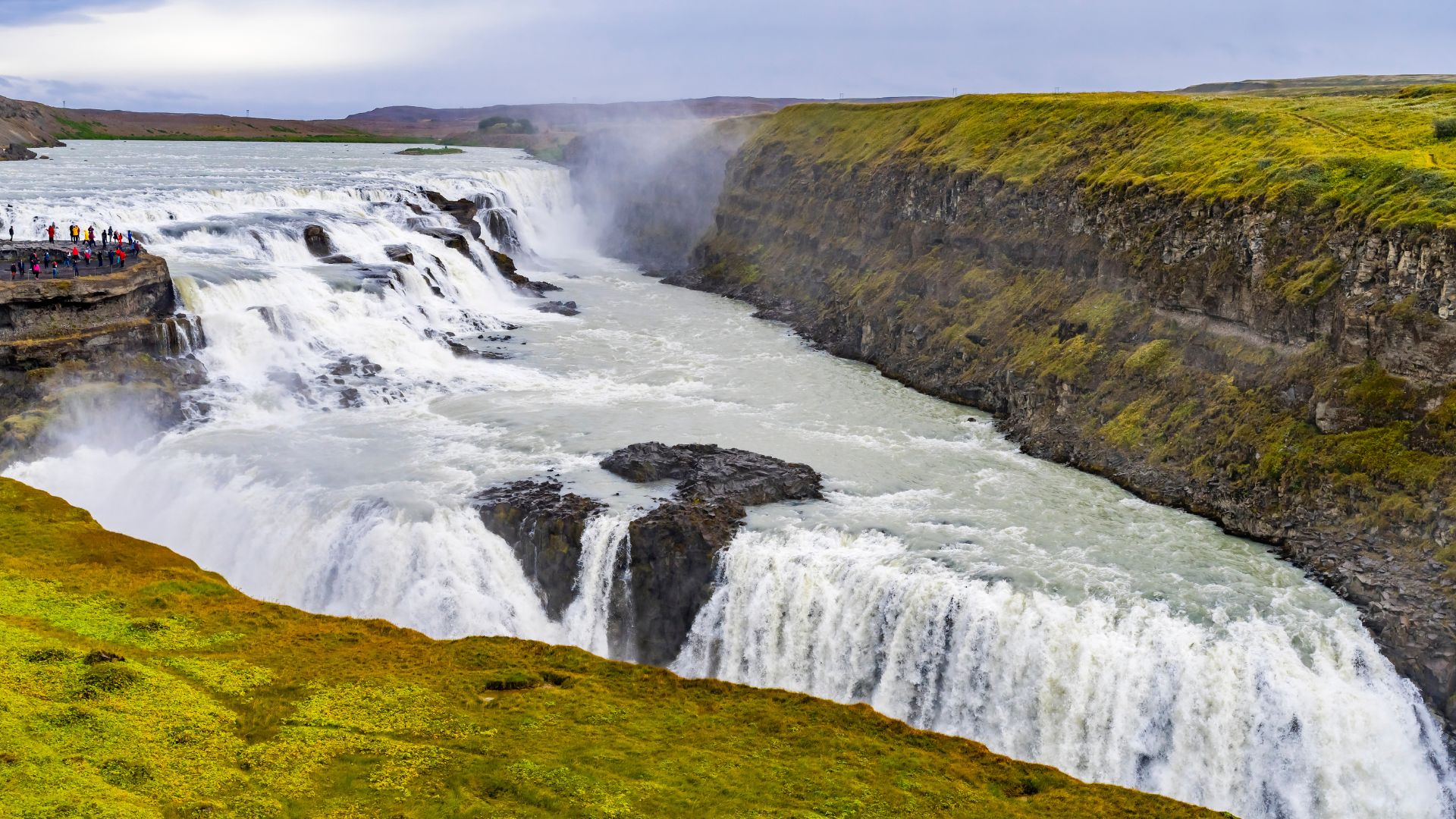 Gullfoss Waterfall or The Golden Waterfall is a part of the Golden Circle in Iceland