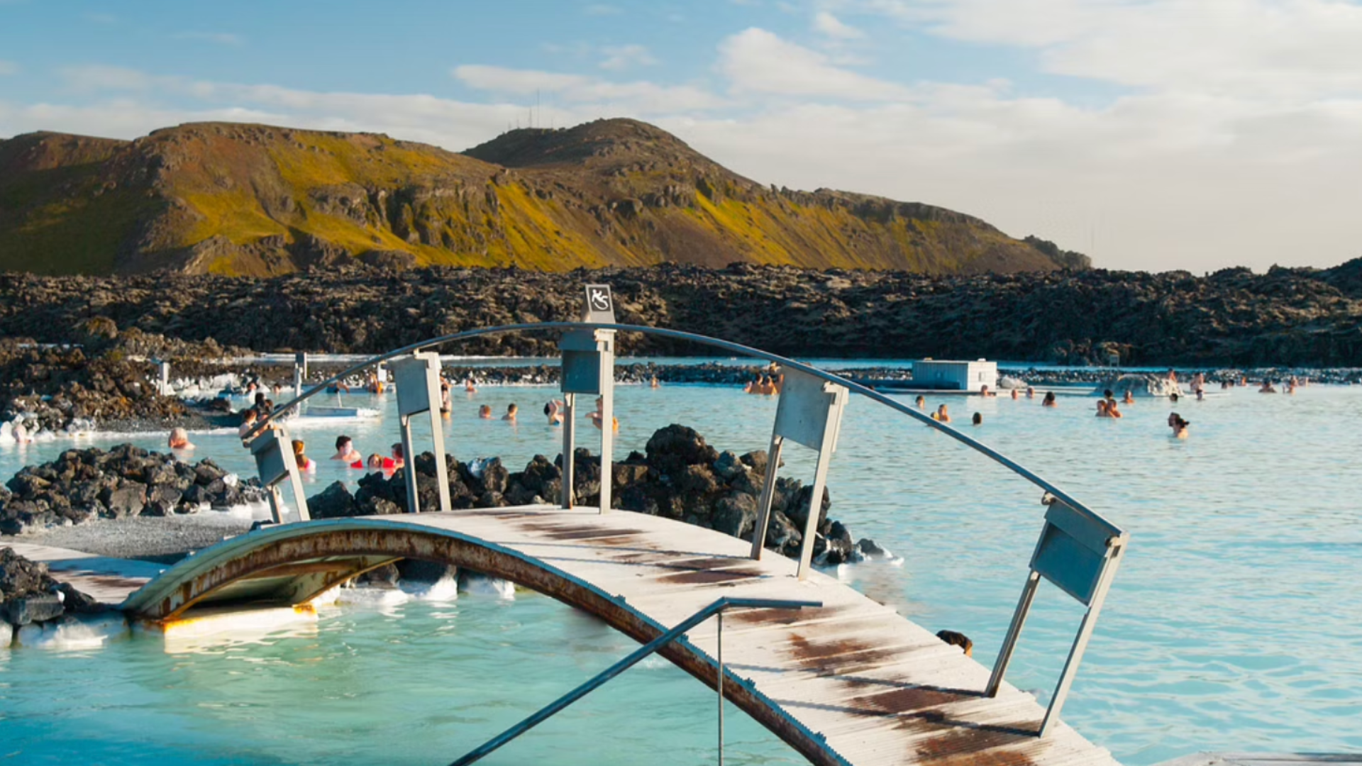 Bridge at the Blue Lagoon in Iceland