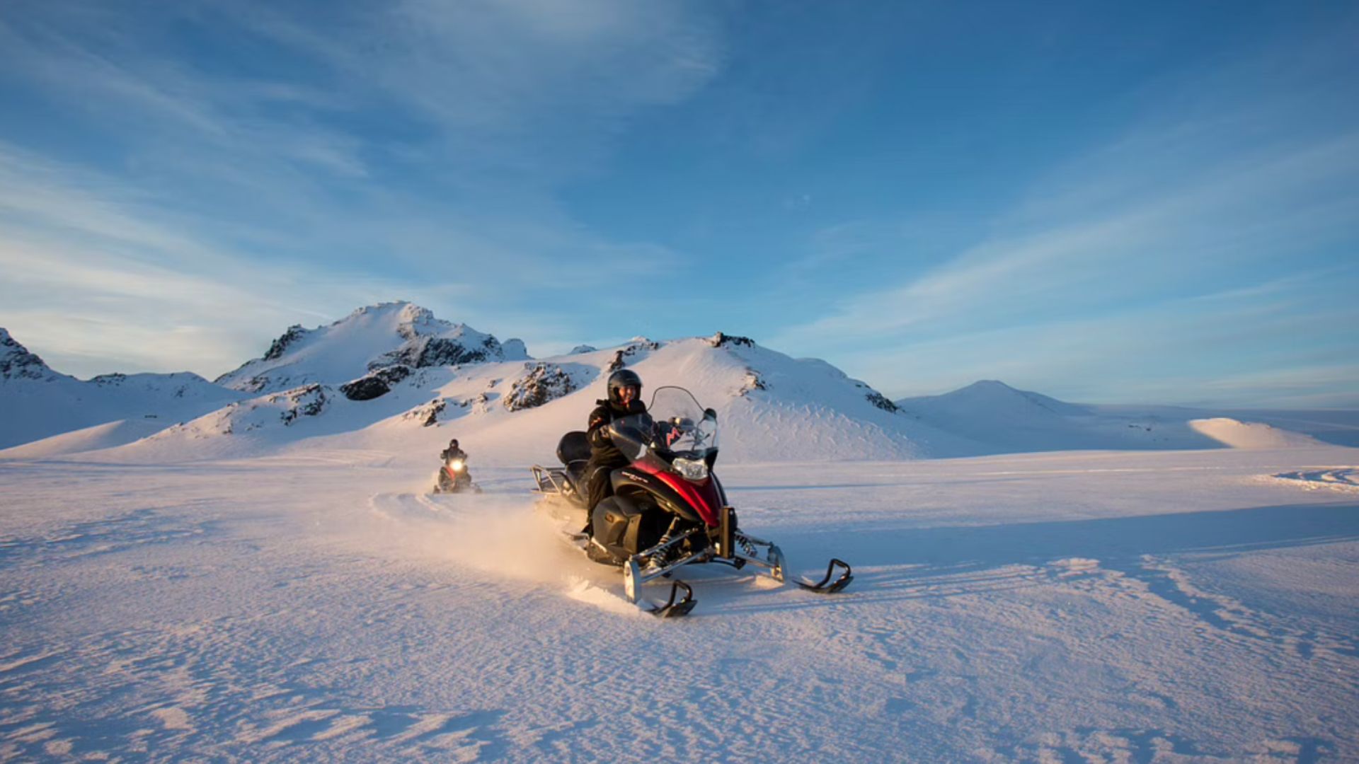 Snowmobile on the glacier in Iceland