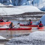 Kayaking on the glacier lagoon in South Iceland