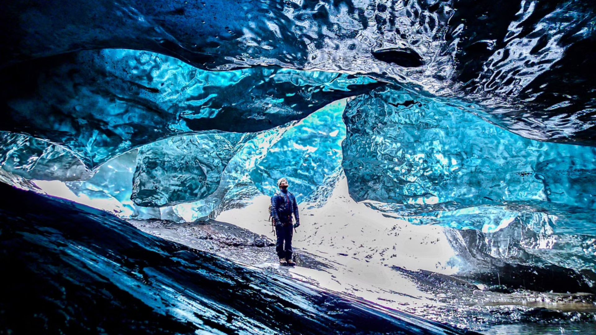 Inside the Ice Cave in Iceland