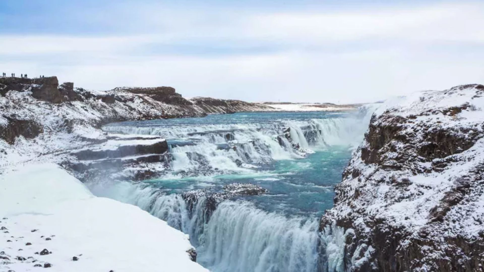 Gullfoss Waterfall in Iceland wintertime