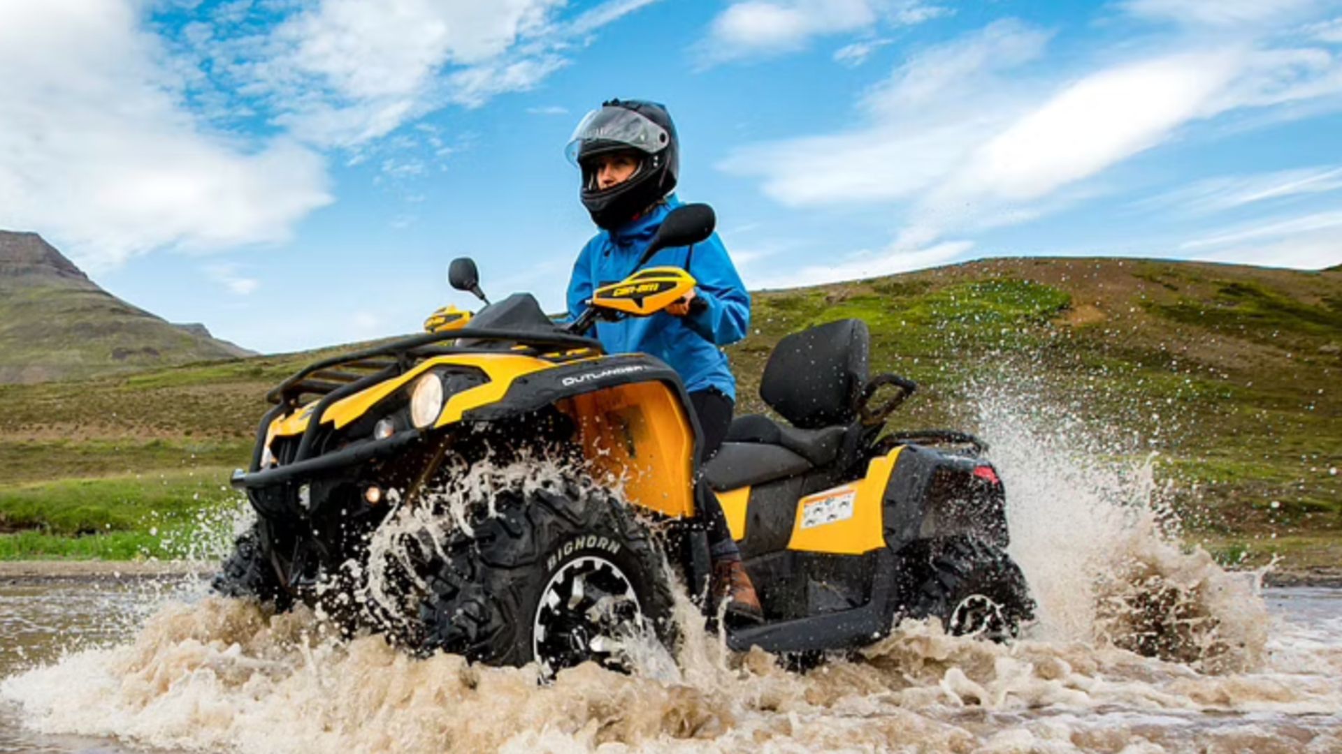 Quad in the river in Iceland