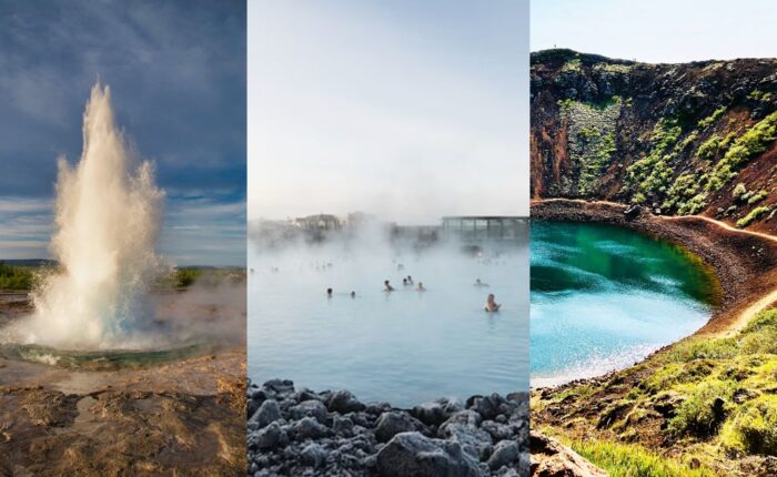 The attractions of the Golden Circle and the Blue Lagoon