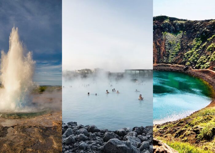 The attractions of the Golden Circle and the Blue Lagoon