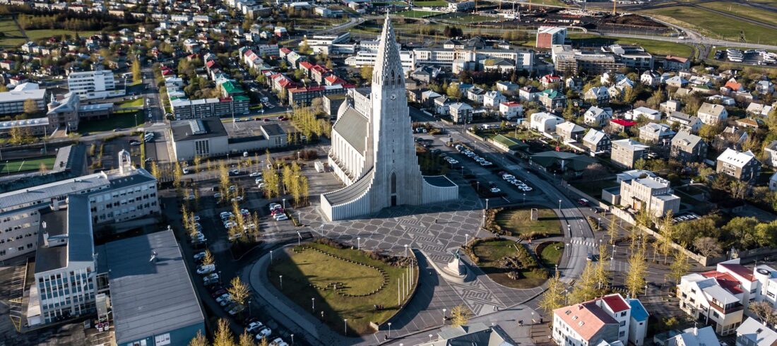 Reykjavik,Iceland,Downtown,From,The,Sky,Drone
