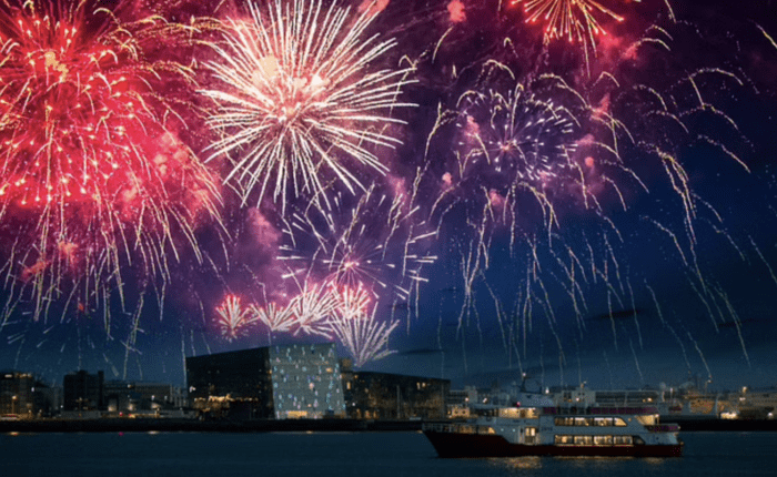 Fireworks show during Reykjavik New Years' Eve