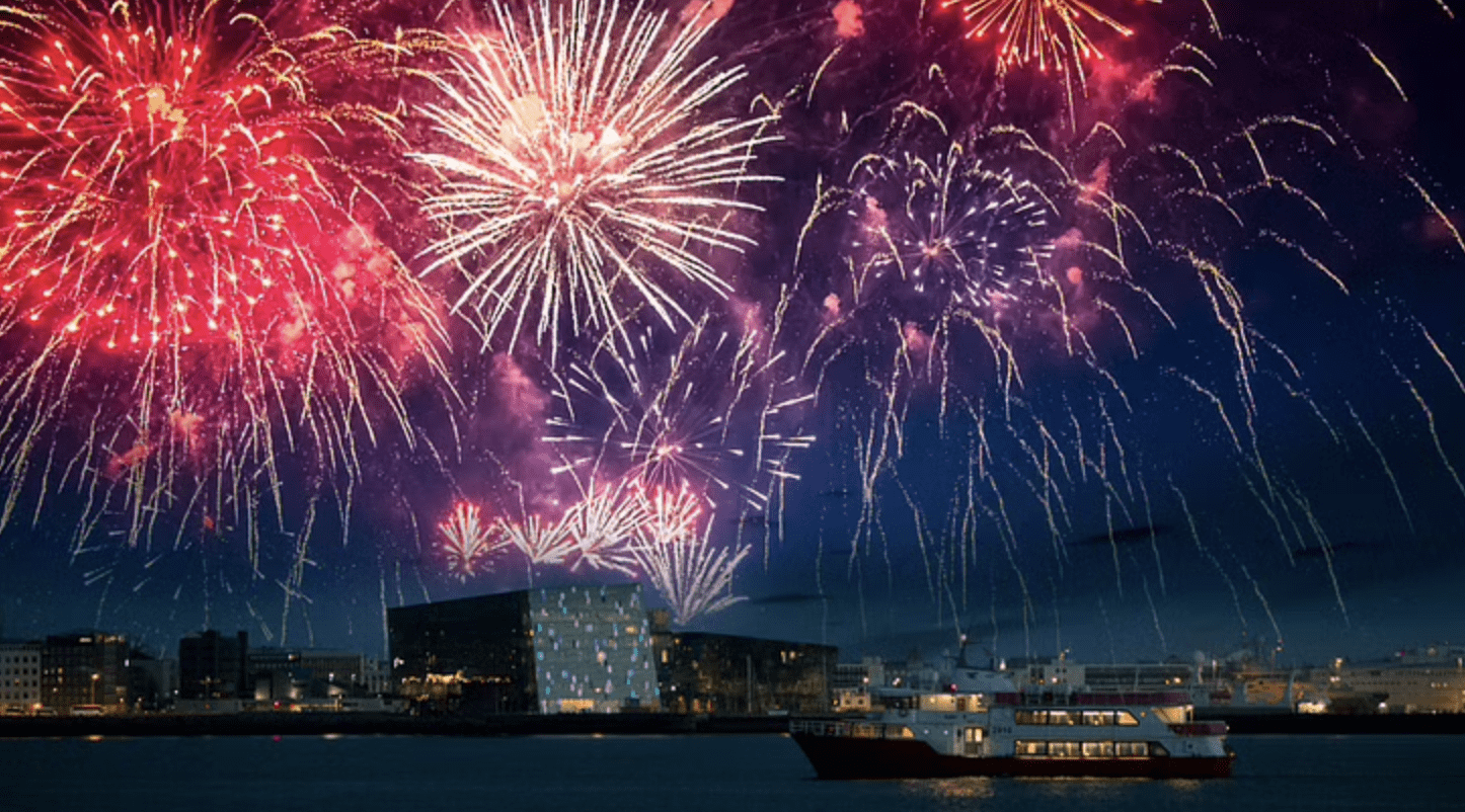 Fireworks show during Reykjavik New Years' Eve