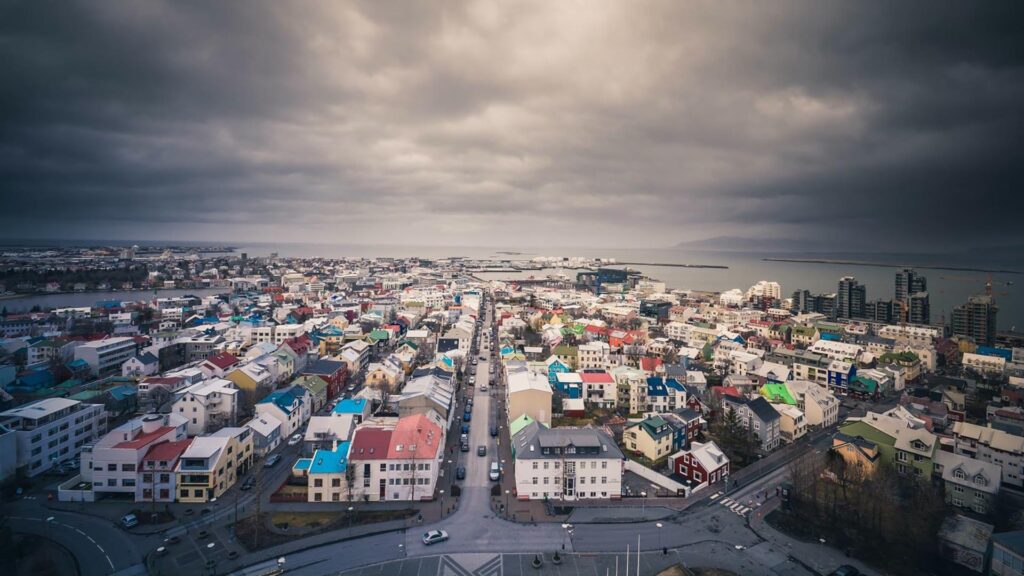 Cloudy Reykjavik view