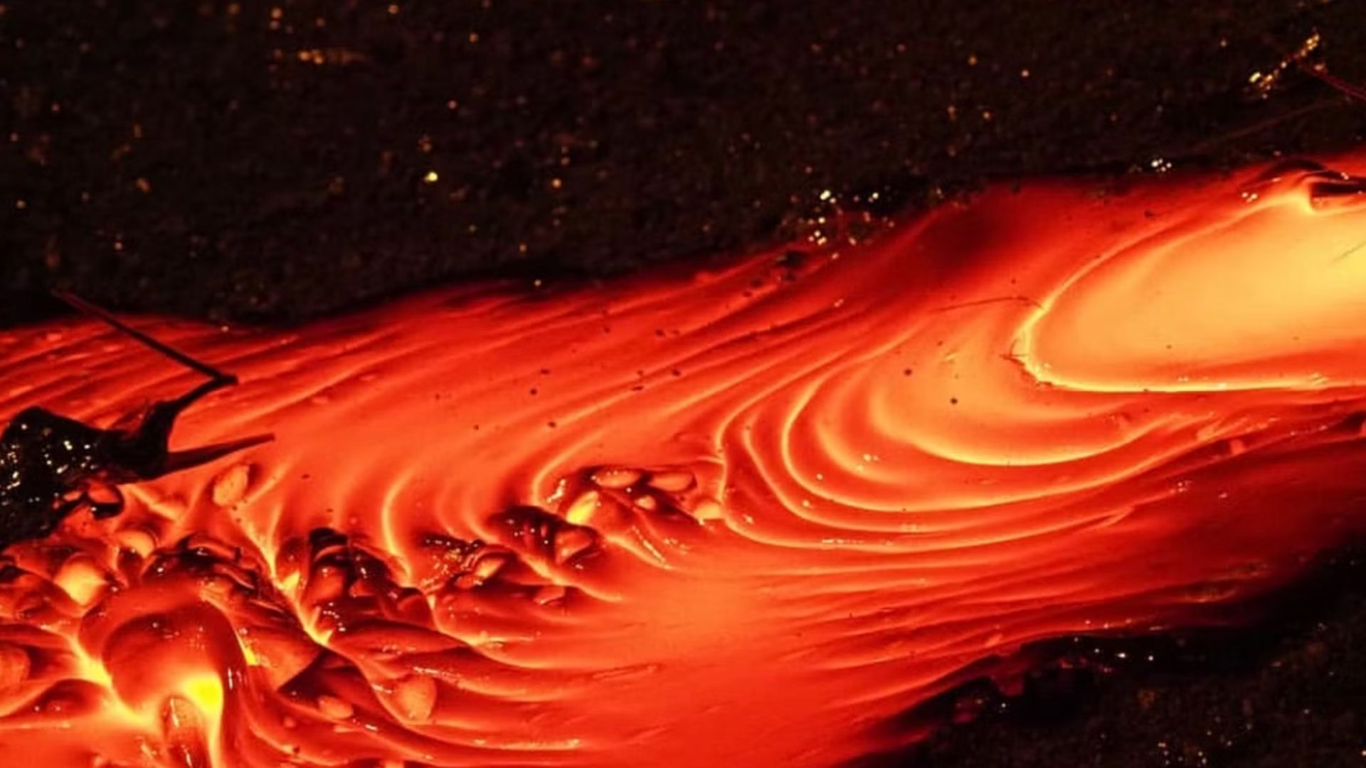 Hot lava in Iceland