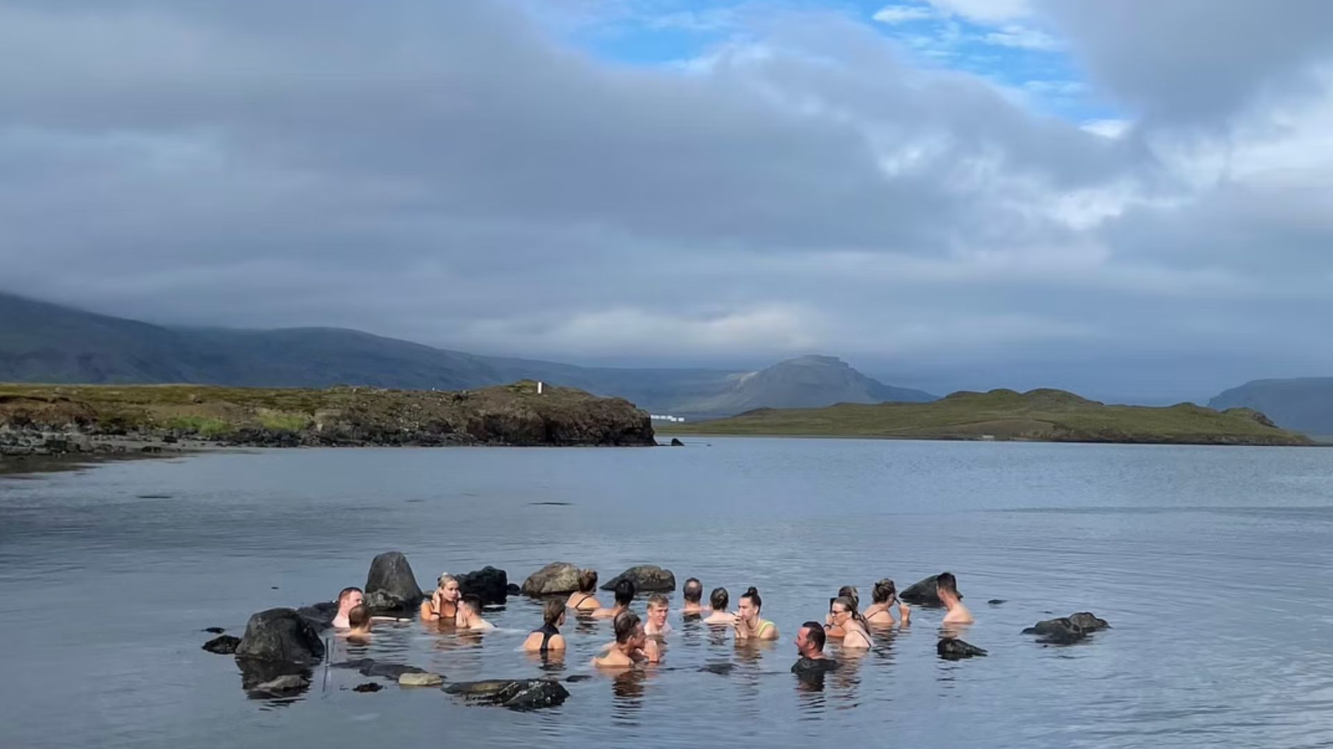 Geothermal hot spring in the ocean Iceland