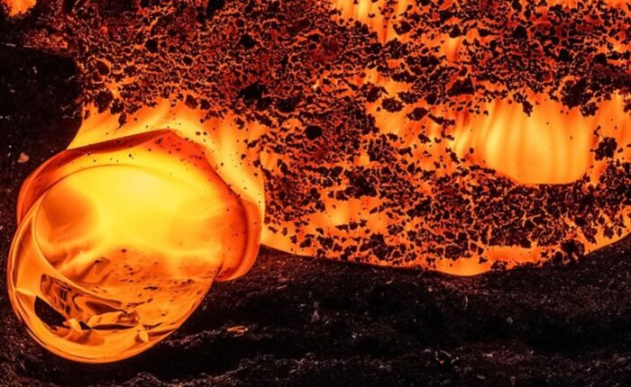 Hot lava in Iceland