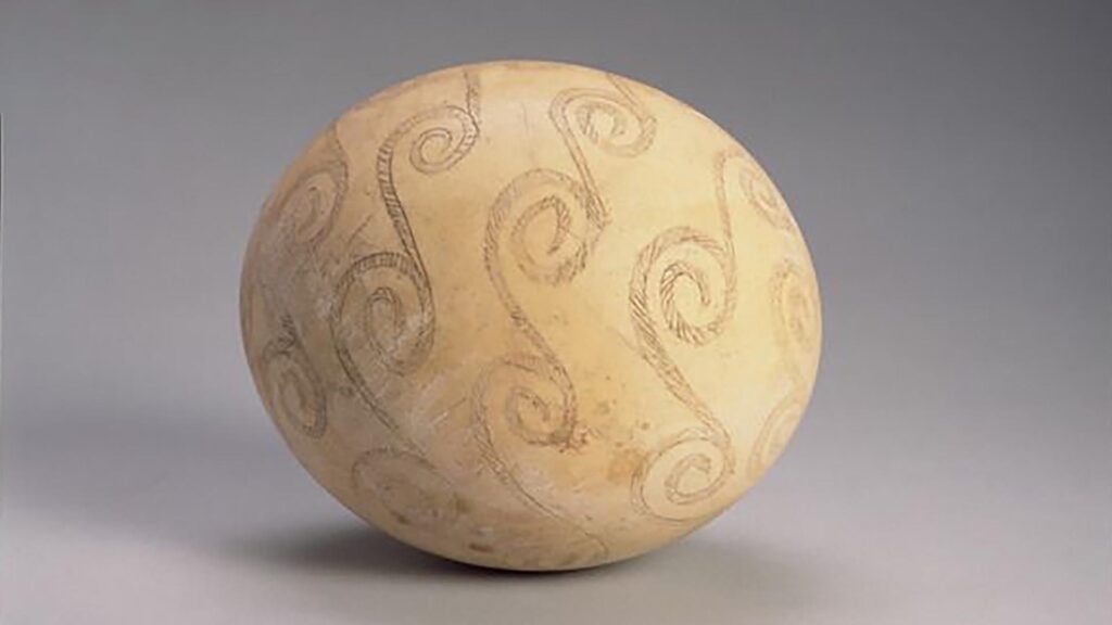Decorated ostrich egg from Ancient Egypt, Middle Kingdom