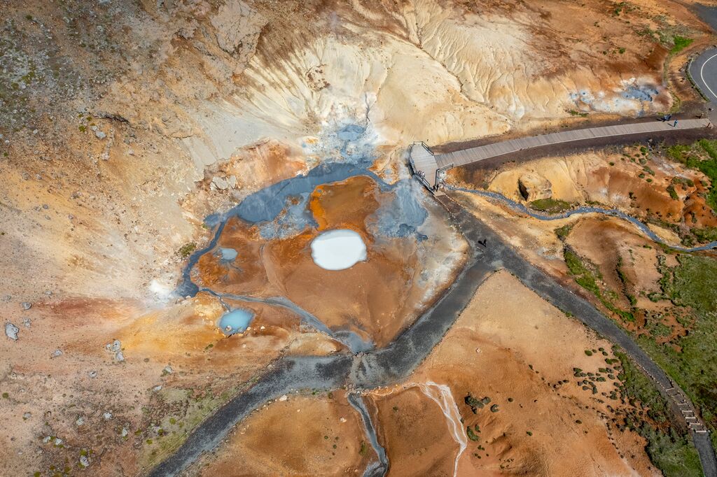 Aerial view of the Sultun Geothermal Area.