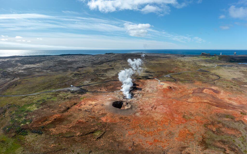 Another view of the Gunnuhver Geothermal Area in Reykjanes, Iceland