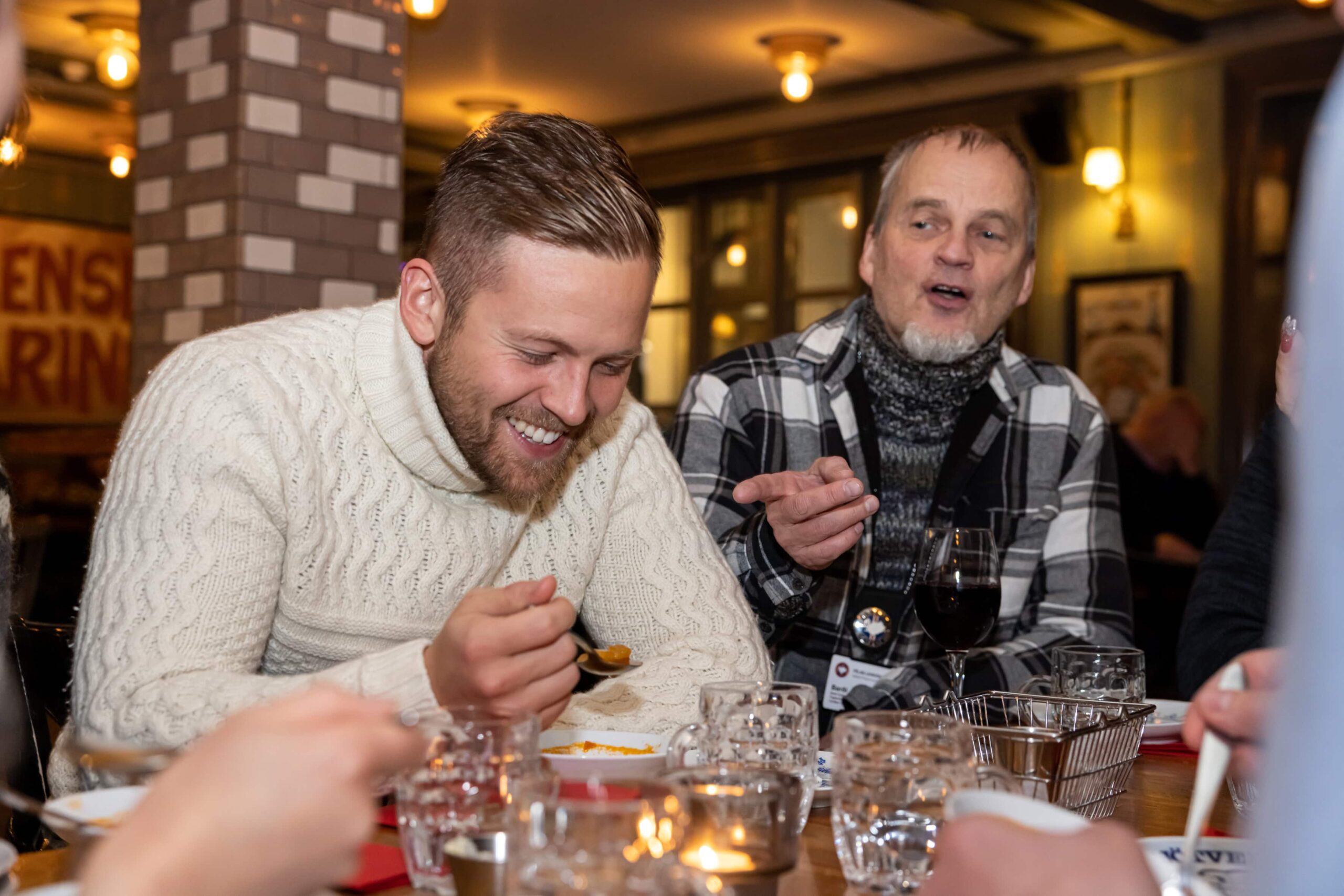 Guests enjoying Icelandic Lamb Soup