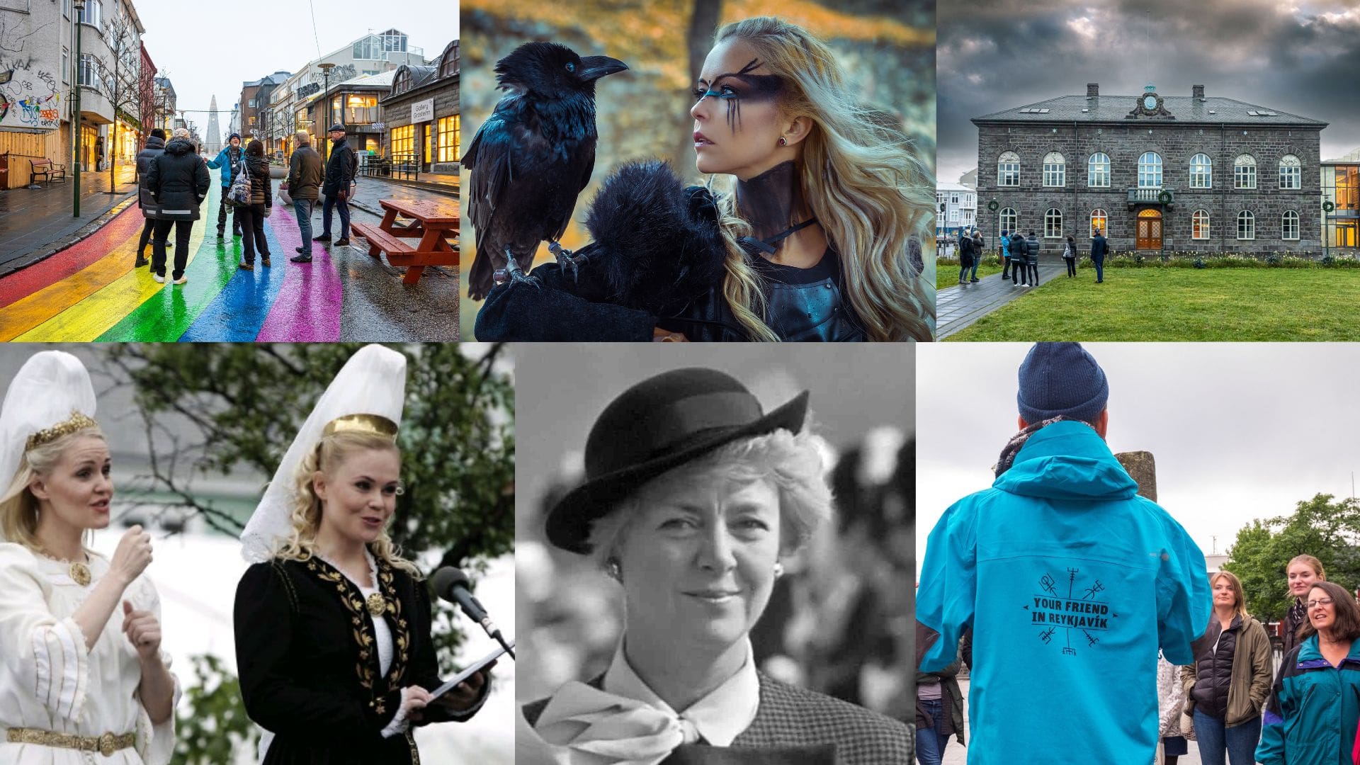 A collage of the different highlights during our Private Icelandic Women Walking Tour