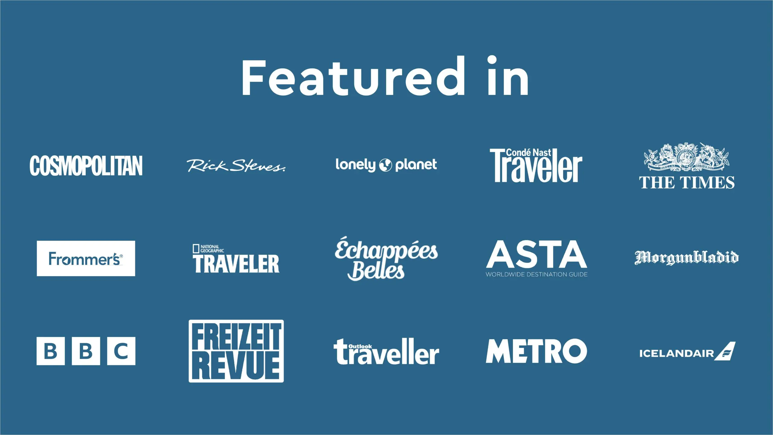 As Featured in for Corporate & Travel Agents