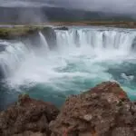 Goðafoss, also known as the "Waterfall of the Gods" as seen on the Private Diamond Circle Tour