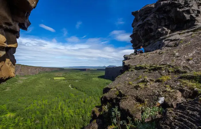 A horse shoe shaped canyon