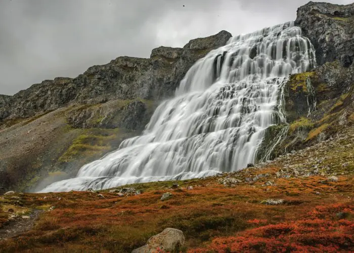 A massive waterfall with many cascades